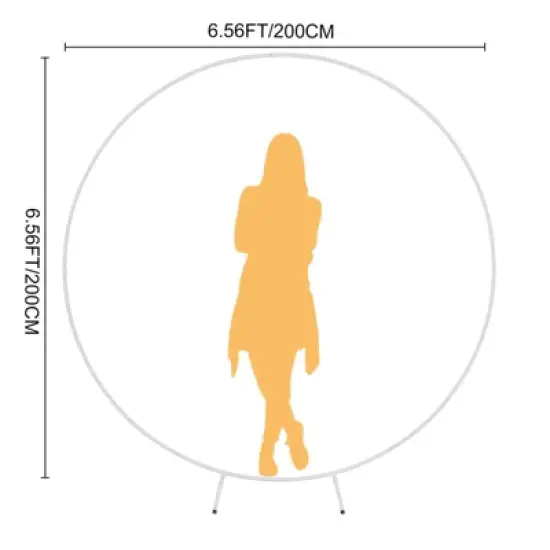 GARPROVM 6.6FT White Round Wedding Arch Stand Arbor for Outdoor Events image {5}