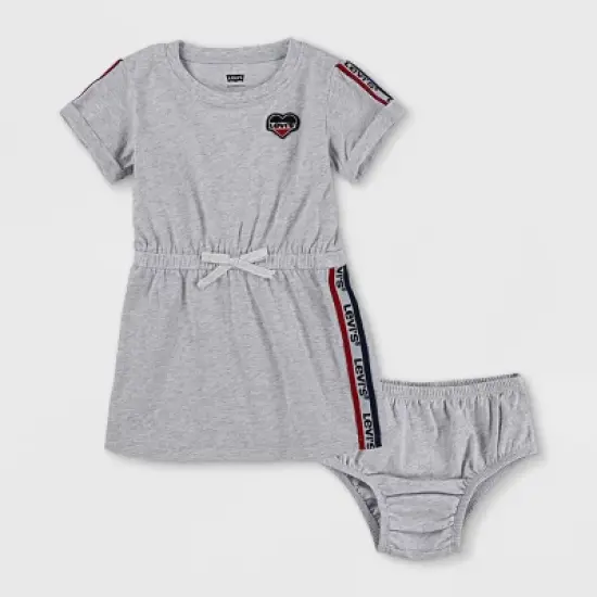Levi's&reg; Baby Girls' Elastic Waist Dress - Light Gray Heather image {3}