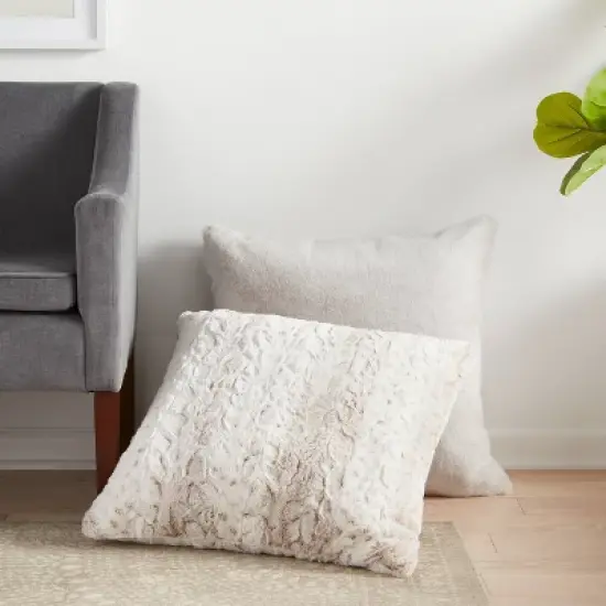 Snow Leopard Ombre Faux Fur Throw Pillow - Threshold&trade; image {1}