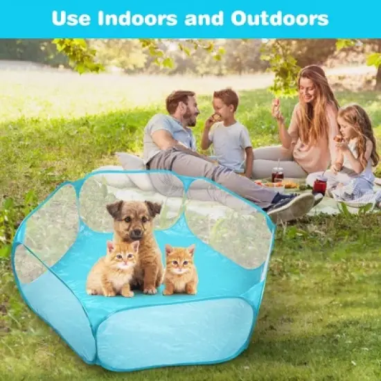 Prime Pets Small Animals Playpen, Waterproof Foldable Pet Cage Tent for Hamster, Rabbits, Guinea Pigs image {4}