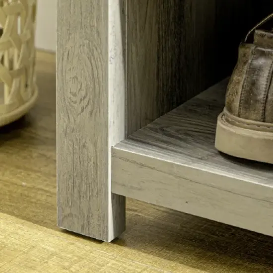 HOMCOM Hall Tree with Shoe Storage Bench, Entryway Bench with Coat Rack, Accent Coat Tree with Adjustable Shelves for Hallway, Mud Room, White image {5}