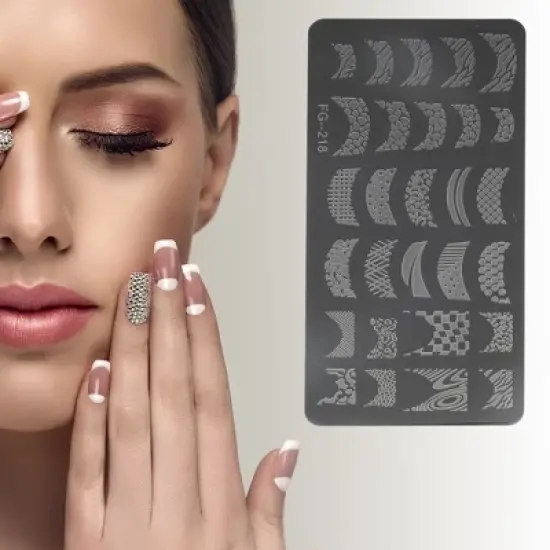 Unique Bargains Colorful Nail Art Stamp FG-218 Silver Tone 1 Pc image {3}