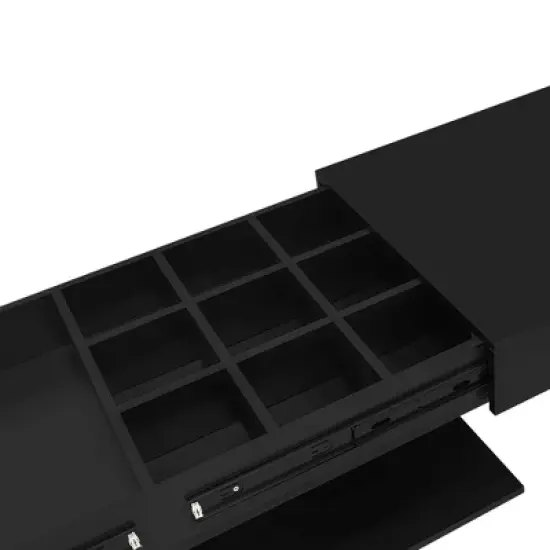 ORRD Extendable Coffee Table 41-77" - Multifunctional Storage Ottoman with Hidden Compartments for Living Room（Black） image {6}