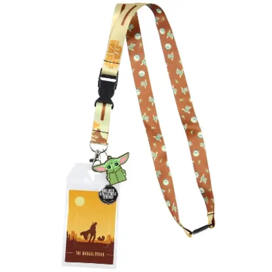 Star Wars The Mandalorian Mando and The Child at Dusk Lanyard ID Holder image {5}