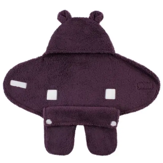 Hudson Baby Infant Girl Animal Faux Shearling Baby Outdoor Stroller Sack Wrap, Purple, One Size image {2}