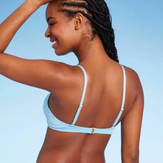 Women's Twist-Front Bralette Bikini Top - Wild Fable&trade; Blue Lurex image {1}