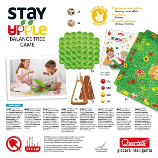 Quercetti Stay Apple Balance Tree Game, Learn Weight Distribution, Kids 5+ image {6}