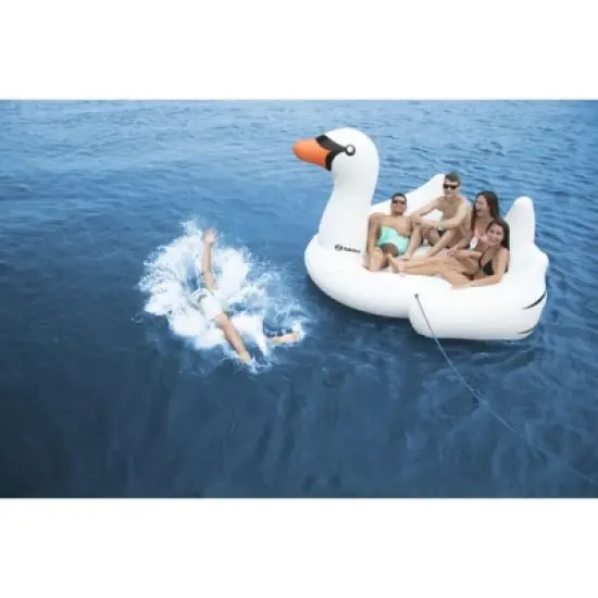 Swim Central 105" Inflatable Giant Swan Mega Island image {2}