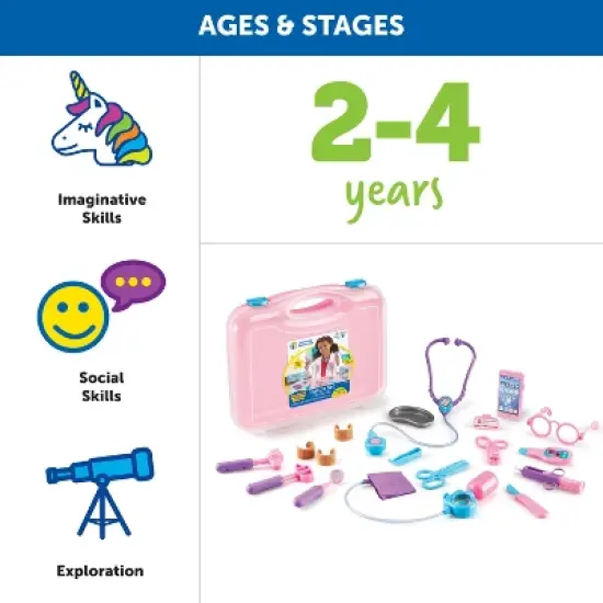Learning Resources Pretend & Play Doctor Set, Pink, Ages 3+ image {4}