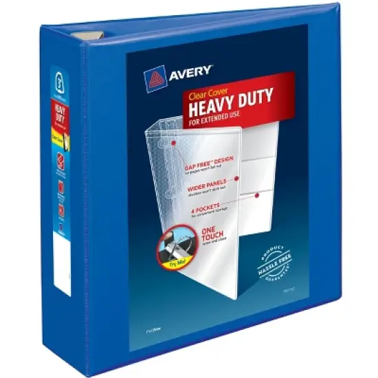 Avery Heavy-Duty View Binder, 3" EZD Rings, Pacific Blue (79811) image {8}