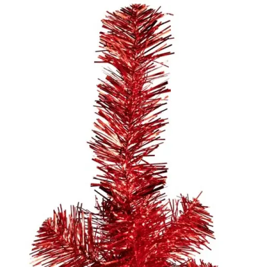 Northlight Artificial Tinsel Christmas Tree - 4' - Red - Unlit image {4}