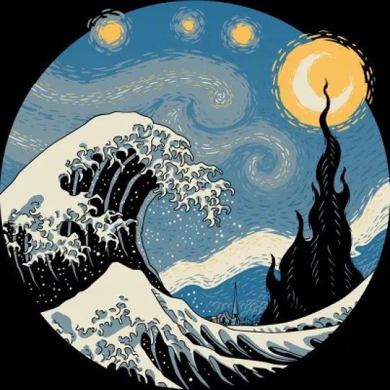 Women's Design By Humans The Great Starry Wave By vincenttrinidad Racerback Tank Top image {1}