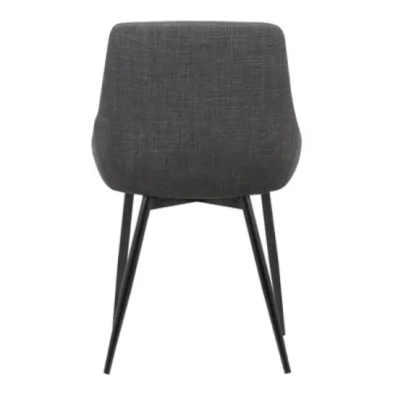 Mia Contemporary Fabric Dining Chair Charcoal - Armen Living image {2}