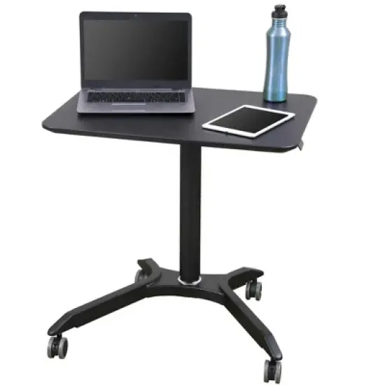 Stand Up Desk Store Pneumatic Adjustable Height Rolling Mobile Laptop Standing Desk Cart image {2}