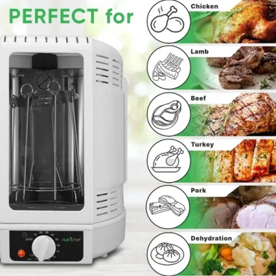 NutriChef Vertical Rotisserie Oven Roaster - White image {4}