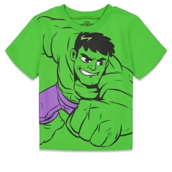 Marvel Avengers Spider-Man Hulk Graphic T-Shirt and Bike Shorts Outfit Set Toddler to Big Kid image {1}