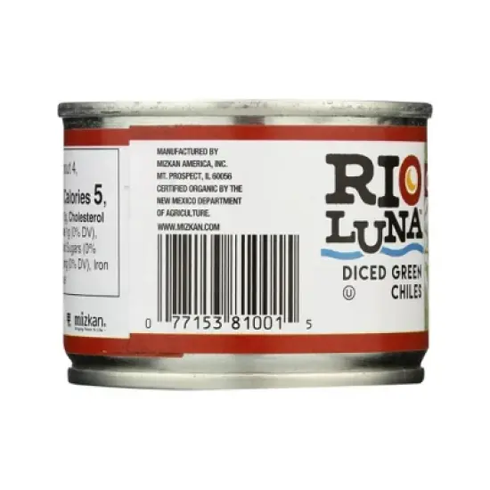 Rio Luna Organic Diced Green Chiles - Case of 12/4 oz image {3}