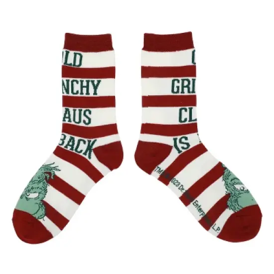 The Grinch Red and Green Womens Crew Socks (Pack of 5) image {4}