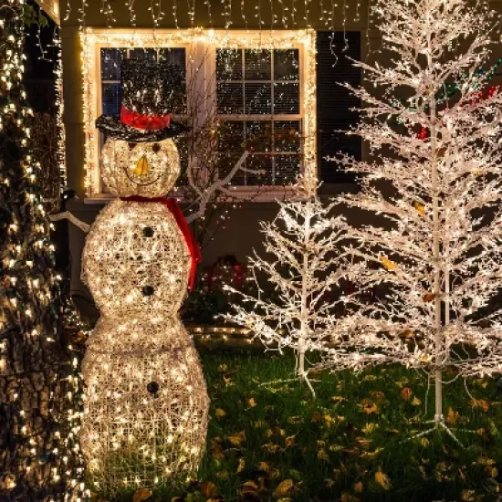 Nature Spring Outdoor Mini Solar-Powered String Lights With 8 Light Modes - White, 2 Sets of 100 image {4}