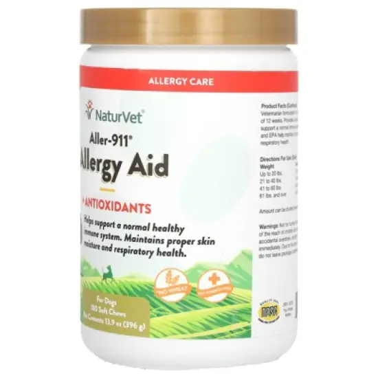 NaturVet Aller-911, Allergy Aid + Antioxidants, For Dogs, 180 Soft Chews, 13.9 oz (396 g) image {3}