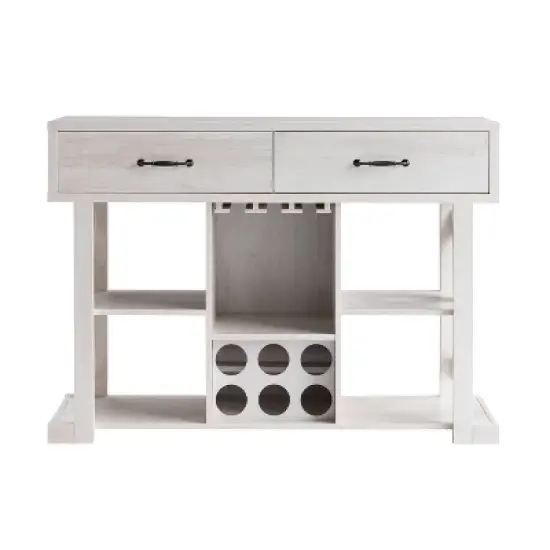 Ialani 2 Drawer Buffet Wine Cabinet&nbsp; White Oak&nbsp; - miBasics image {4}