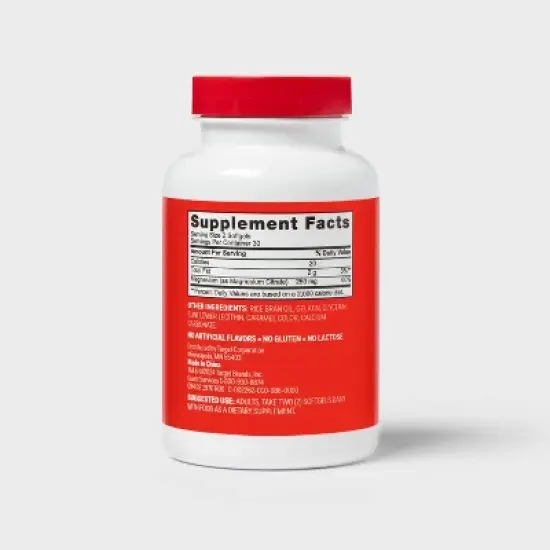 Magnesium Citrate Dietary Supplements - 250mg Softgels - 60ct - up&up&trade; image {2}