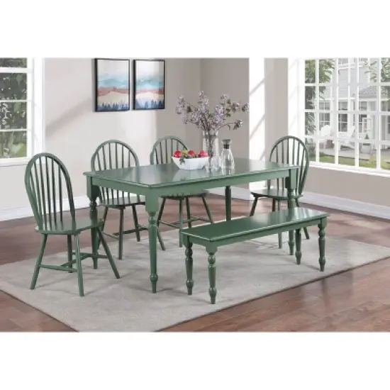 Carolina Wood Dining Bench Equestrian Green - Boraam image {3}