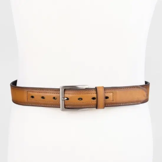 Dickies Men's Workwear Belt with Metal Logo Plaque - Brown image {4}