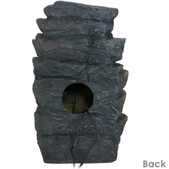 Sunnydaze 24"H Electric Polyresin Grotto Falls Outdoor Water Fountain with LED Lights image {8}