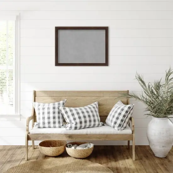 31"x23" Narrow Framed Magnetic Board Warm Walnut - Amanti Art: Metal, Wall Mount, Office Decor image {4}