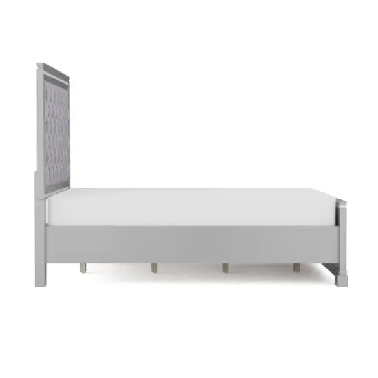 3pc Tenaya Bed with 2 Nightstands Set Silver/Gray - HOMES: Inside + Out image {10}