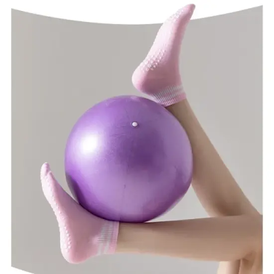 Anna-Kaci 4 Pairs Women's Ankle Grip Yoga Socks Soft Cotton Non-Slip Bottom Striped Cuff image {3}