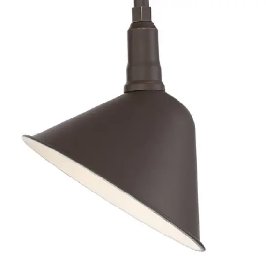 Franklin Iron Works Neihart Rustic Farmhouse Outdoor Wall Light Fixtures Set of 2 Bronze Gooseneck Arm Downlight 18 1/4" for Post Exterior image {1}