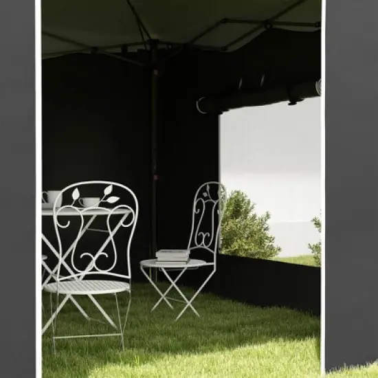 Gulches 9.7' x 9.7' Pop Up Canopy with Sidewalls, Portable Tent with 2 Mesh Windows & Reflective Strips, Includes Carry Bag for Outdoor Events (Black) image {6}