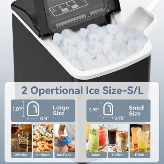 Kismile 26-lbs. Ice Per day Countertop or portable Bullet Ice Maker image {1}