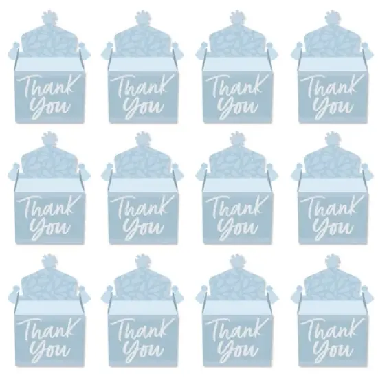 Big Dot of Happiness Dusty Blue Elegantly Simple - Treat Box Party Favors - Guest Party Favors Goodie Gable Boxes - Set of 12 image {3}