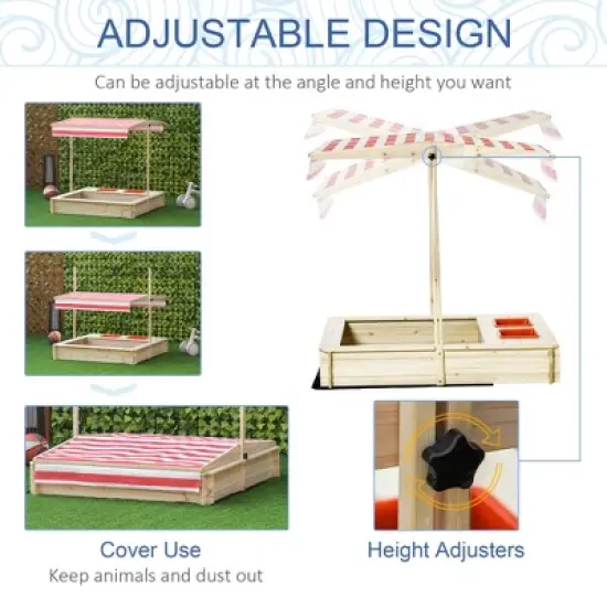 Dexmalle Covered Children Sand Playset Outdoor image {2}