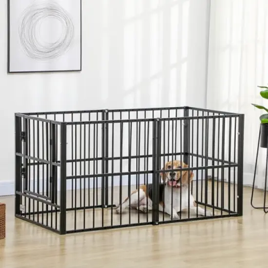 PawHut 33" - 60" x 31.5" Indoor & Outdoor Dog Playpen for Small & Medium Dogs, Dog Kennel Outdoor Playpen Dog Exercise Pen, Dog Run Enclosure image {2}