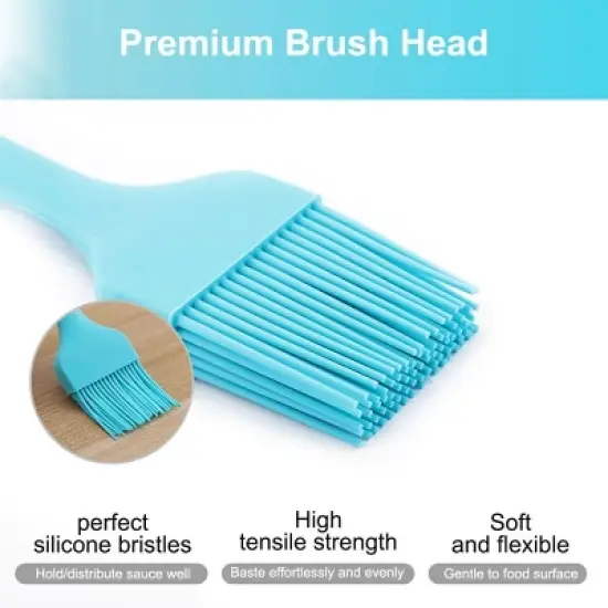Unique Bargains Silicone Heat Resistant Cooking Essential Pastry Brush 2 Pcs image {2}