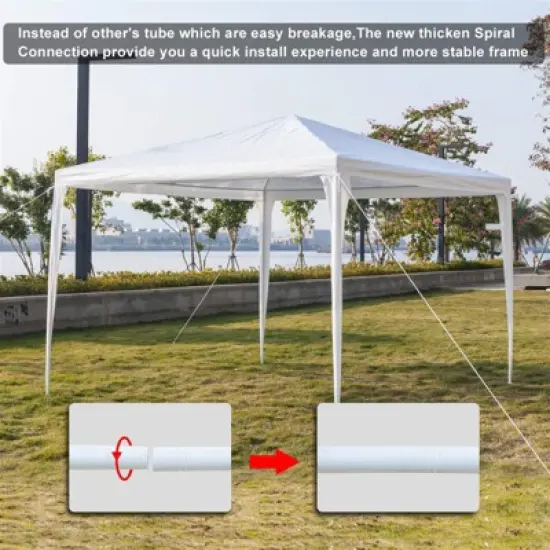 10 ft. x 10 ft. Gazebo Folding Waterproof Event Tent w/ 3 Sides Vent Easy Setup UV Protection Instant Canopy Outdoor Use image {2}
