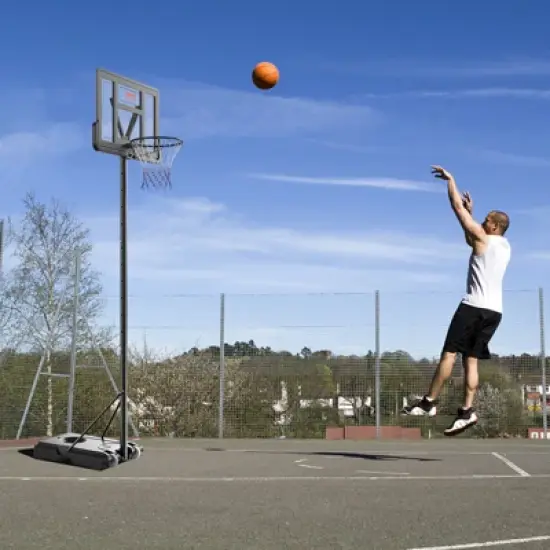 VEVOR Basketball Hoop, 4-10 ft Adjustable Height Portable Backboard System, 44 inch Basketball Hoop & Goal, Kids & Adults Basketball Set with Wheels image {1}