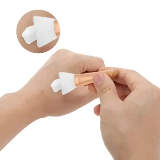 Unique Bargains Wooden Handle Facial Mask Brush Yellow 1 Pc image {2}