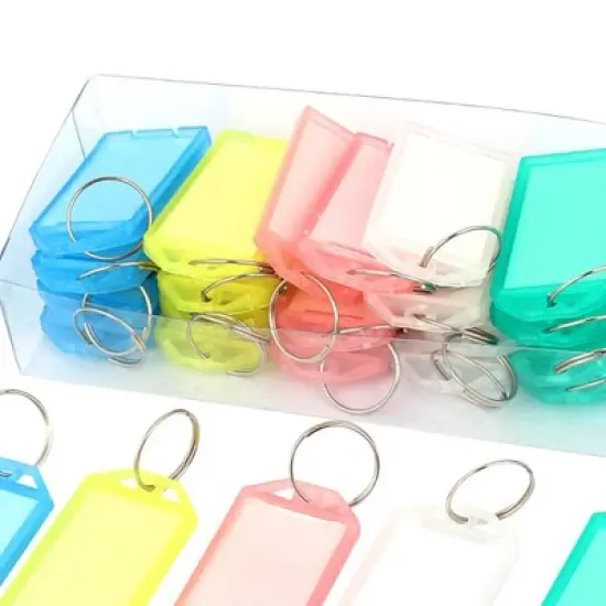 Unique Bargains Plastic ID Name Key Ring Label Tags 25 Pcs image {3}
