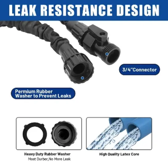GardenJoy Expandable Water Hose 100ft (50ft &times; 2Pack) with 7 Function Spray Nozzle image {7}