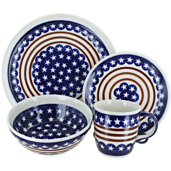 Blue Rose Polish Pottery Zaklady Dinnerware (4 PC) image {15}