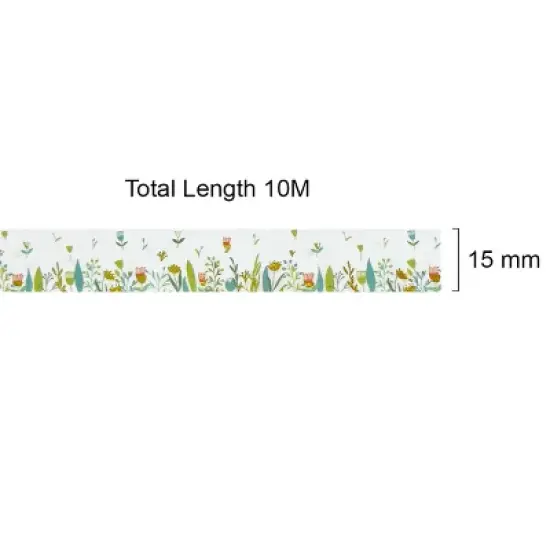 Wrapables Gold and Silver Foil Washi Masking Tape, Petite Floral, 15mm x 10M image {3}