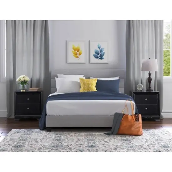 Edmond 2 Drawer Nightstand with USB - Click Decor image {1}