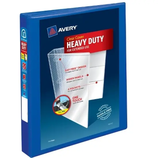 Avery Heavy-Duty View 3 Ring Binder, 1" One Touch EZD Rings, 1 Pacific Blue Binder (79772) image {8}