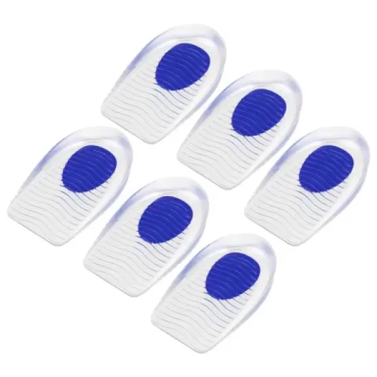 Unique Bargains Silicone Heel Support Cup Pads Orthotic Insole Plantar Care Heel Pads Ripple Pattern Size 33-39 6Pcs image {6}