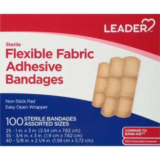 Leader Flexible Fabric Adhesive Bandages 100 ct image {5}